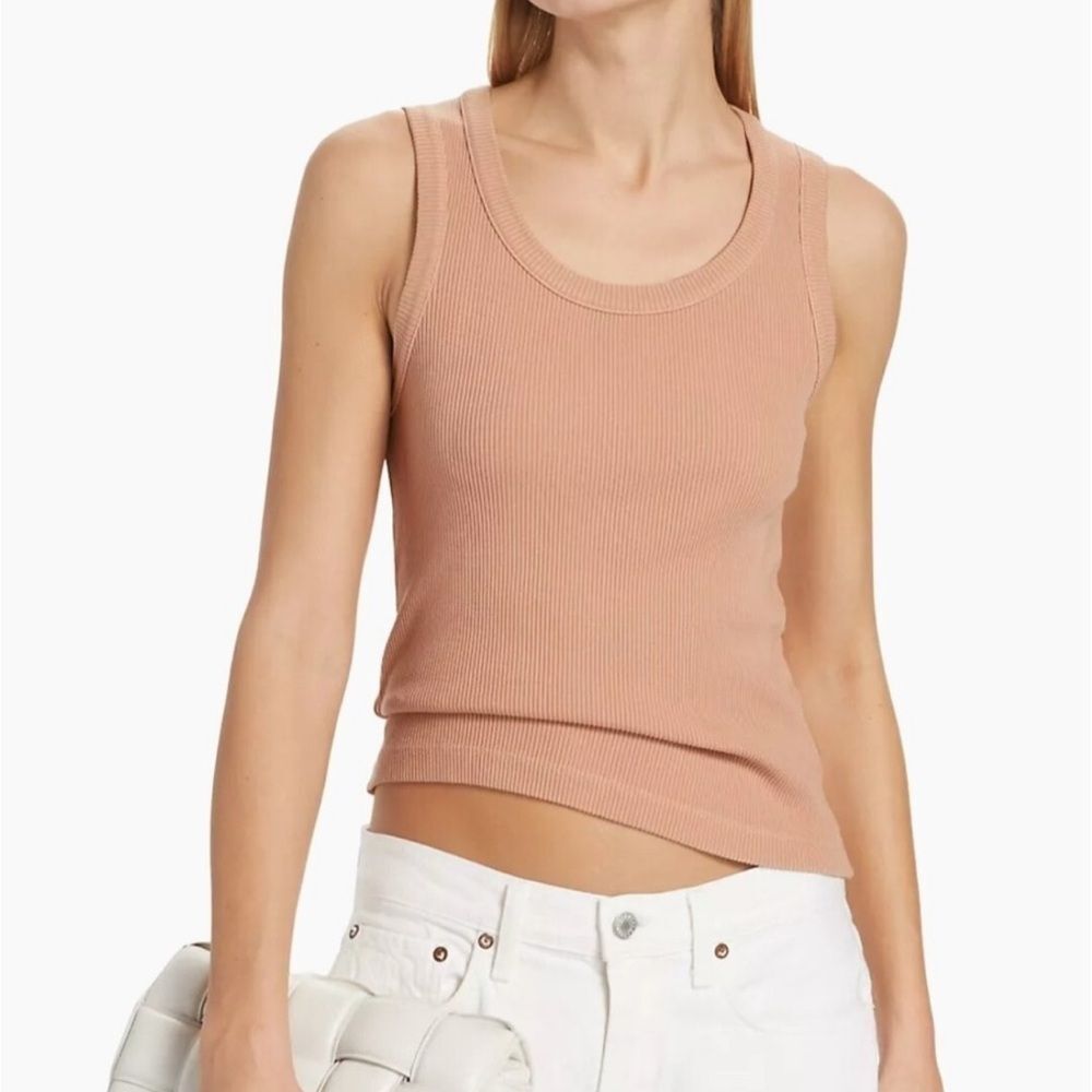 AGOLDE Poppy Scoop Neck Ribbed Tank Grapefruit  S